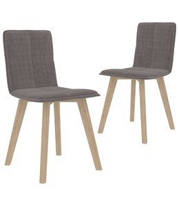 Eetkamerstoelen 2 st stof taupe