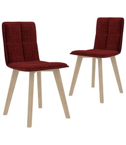 Eetkamerstoelen 2 st stof wijnrood