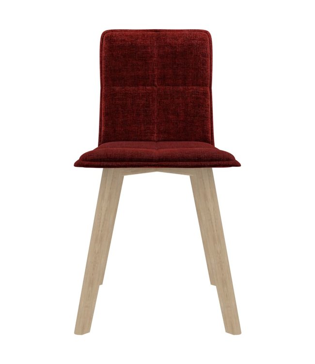 Eetkamerstoelen 2 st stof wijnrood