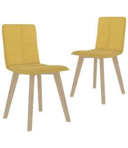 Eetkamerstoelen 2 st stof mosterdgeel