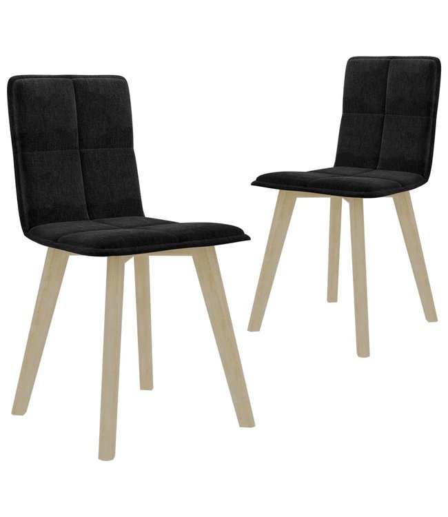 Eetkamerstoelen 2 st stof zwart