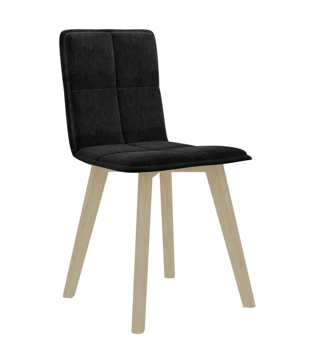 Eetkamerstoelen 2 st stof zwart