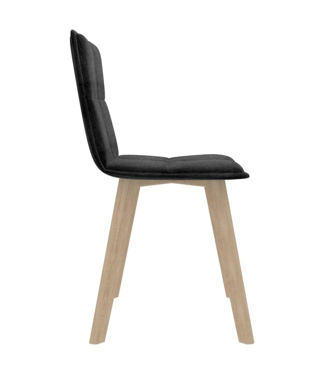 Eetkamerstoelen 2 st stof zwart