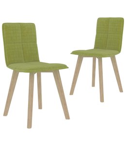 Eetkamerstoelen 2 st stof groen