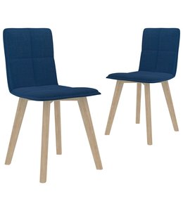 Eetkamerstoelen 2 st stof blauw