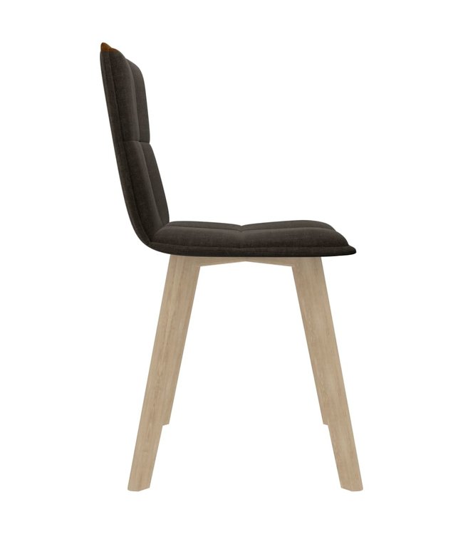 Eetkamerstoelen 2 st stof bruin