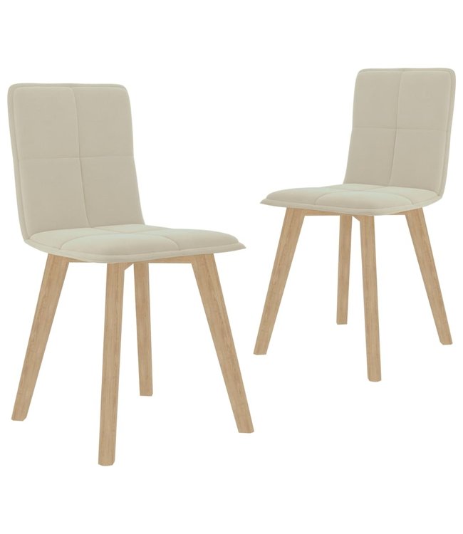 Eetkamerstoelen 2 st stof crème