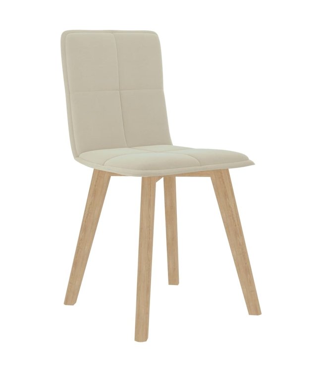 Eetkamerstoelen 2 st stof crème