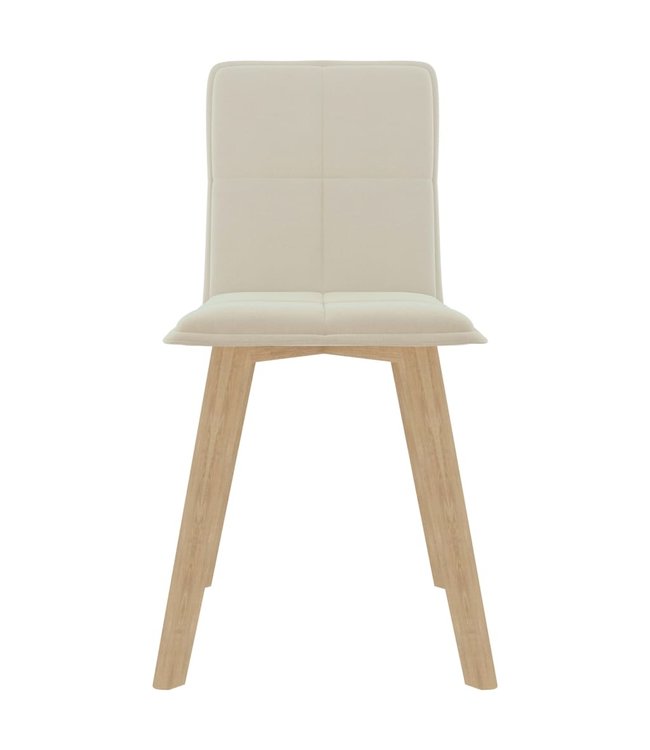 Eetkamerstoelen 2 st stof crème
