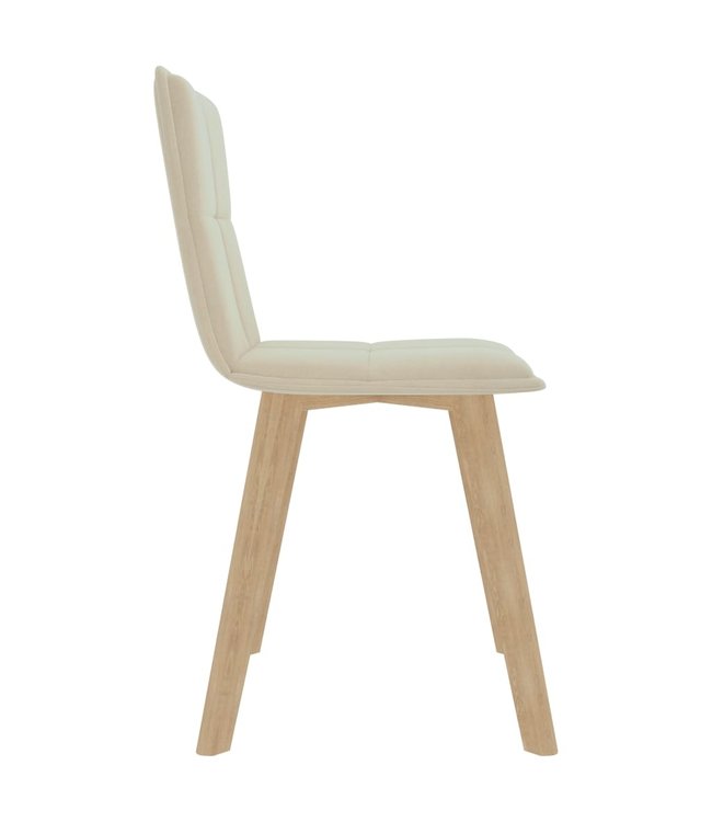 Eetkamerstoelen 2 st stof crème