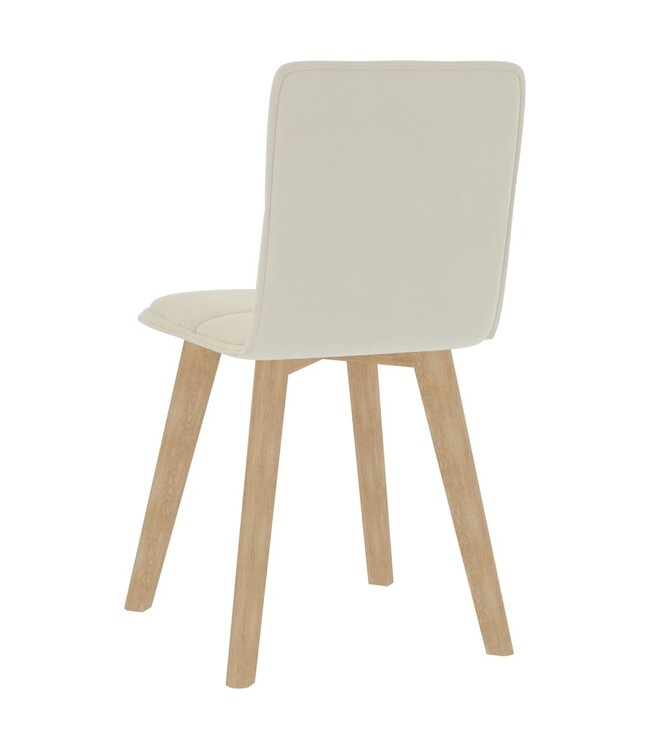 Eetkamerstoelen 2 st stof crème