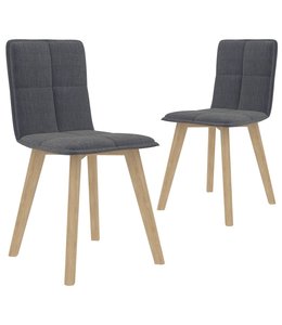 Eetkamerstoelen 2 st stof donkergrijs