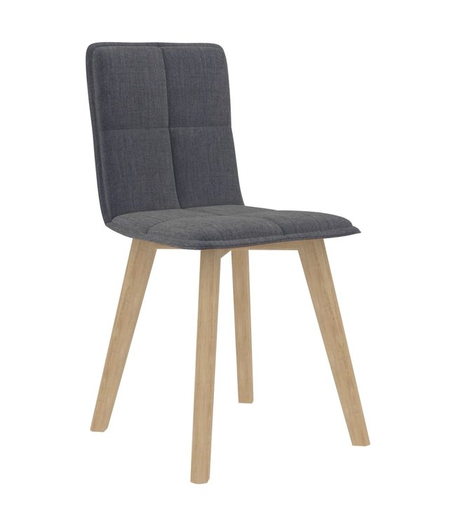 Eetkamerstoelen 2 st stof donkergrijs