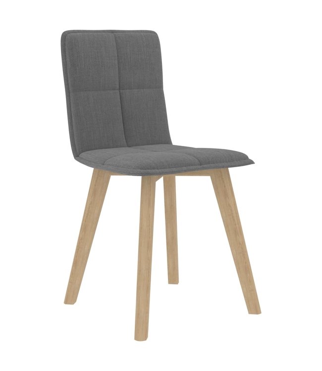 Eetkamerstoelen 2 st stof lichtgrijs