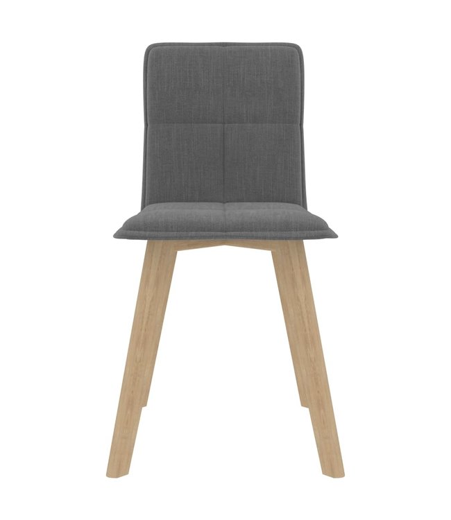 Eetkamerstoelen 2 st stof lichtgrijs
