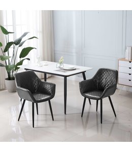 Eetkamerstoelen 2 st kunstleer grijs
