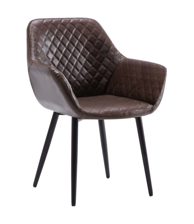 Eetkamerstoelen 2 st kunstleer donkerbruin