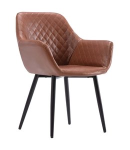 Eetkamerstoel kunstleer lichtbruin