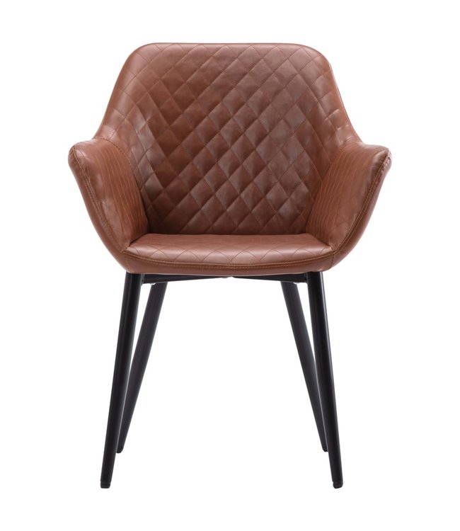 Eetkamerstoel kunstleer lichtbruin