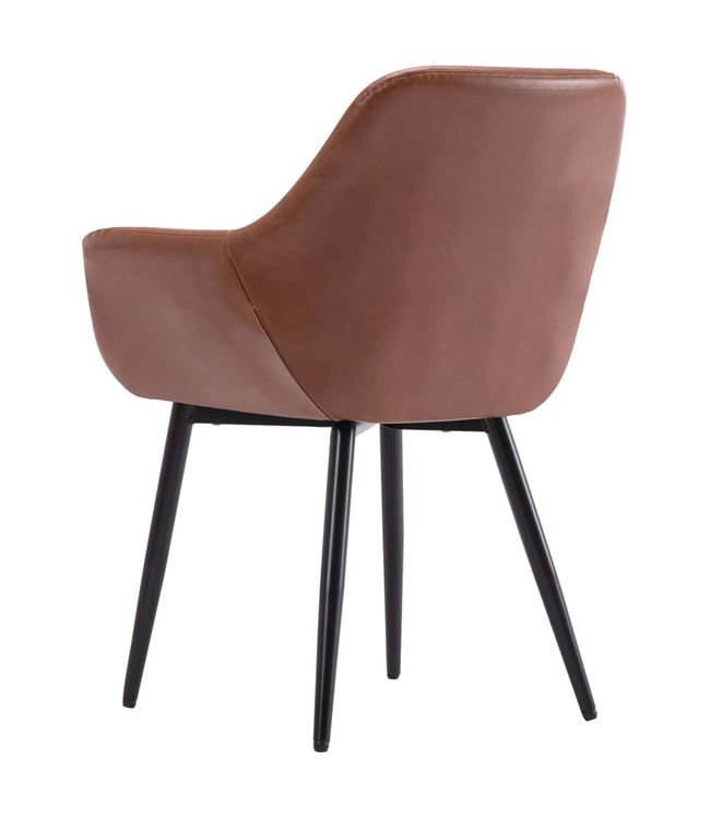 Eetkamerstoel kunstleer lichtbruin