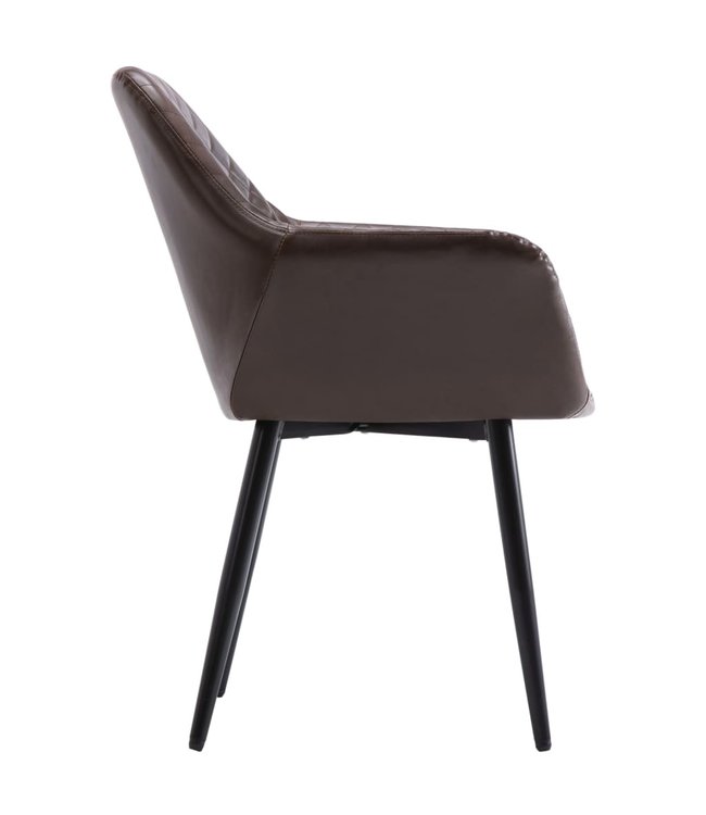 Eetkamerstoel kunstleer donkerbruin