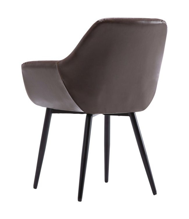 Eetkamerstoel kunstleer donkerbruin