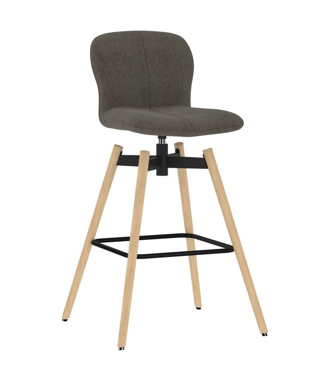 Barstoelen draaibaar 2 st stof taupe