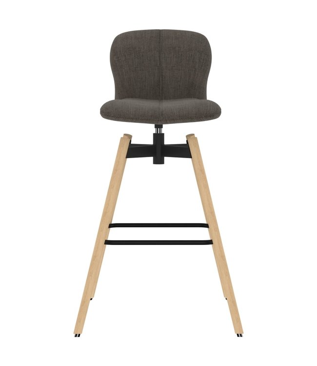 Barstoelen draaibaar 2 st stof taupe