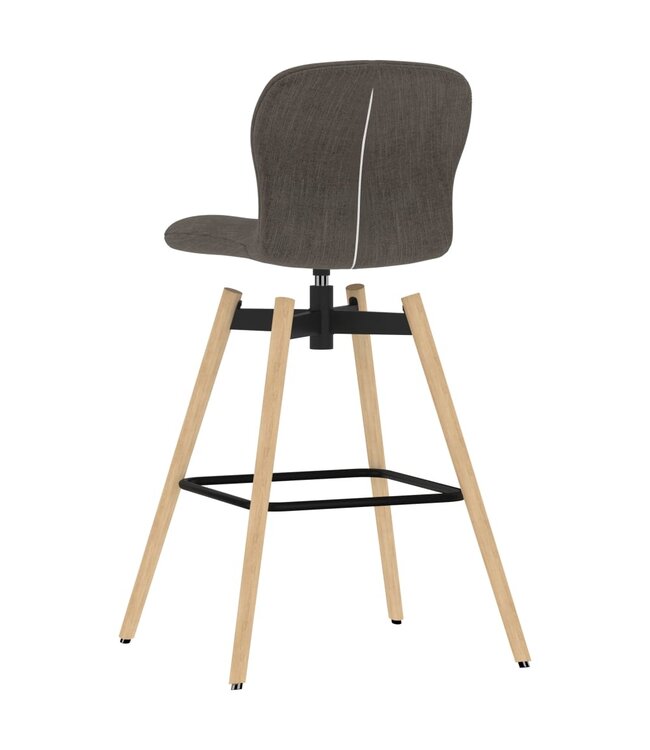 Barstoelen draaibaar 2 st stof taupe