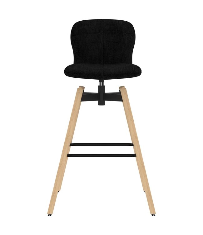 Barstoelen draaibaar 2 st stof zwart