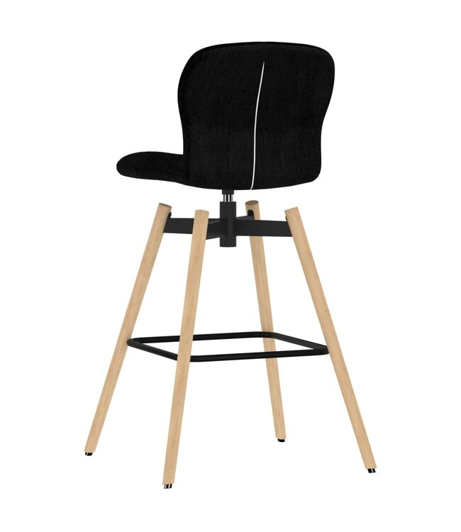 Barstoelen draaibaar 2 st stof zwart