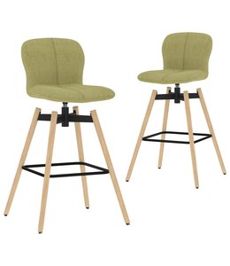 Barstoelen draaibaar 2 st stof groen