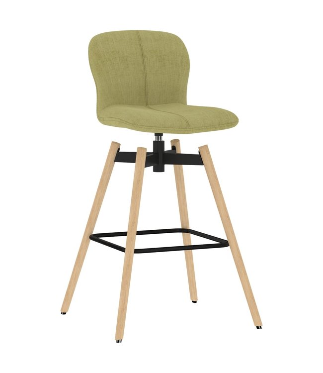 Barstoelen draaibaar 2 st stof groen