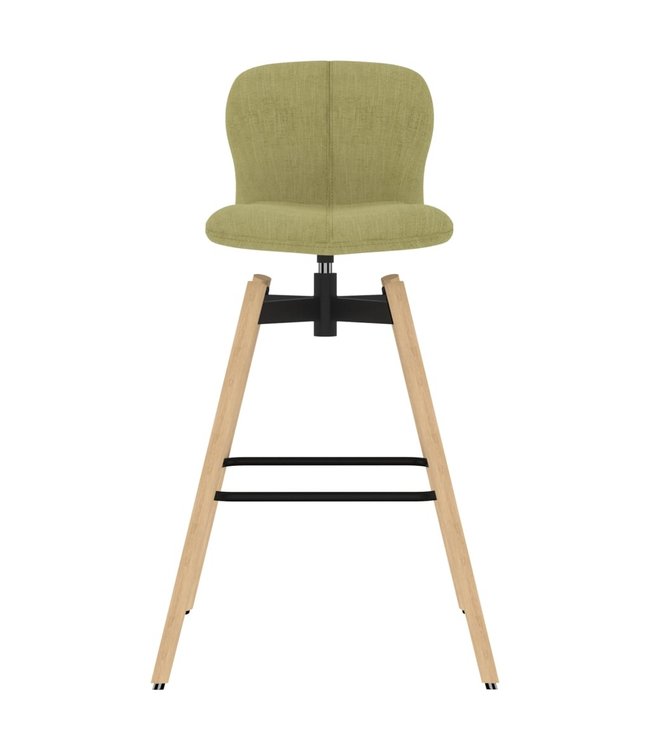 Barstoelen draaibaar 2 st stof groen