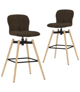 Barstoelen draaibaar 2 st stof bruin