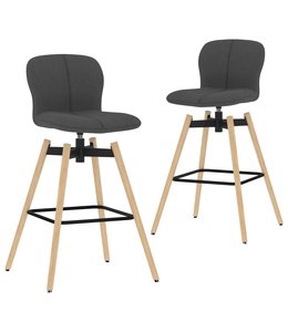 Barstoelen draaibaar 2 st stof donkergrijs