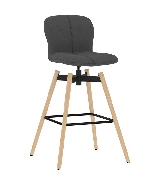 Barstoelen draaibaar 2 st stof donkergrijs