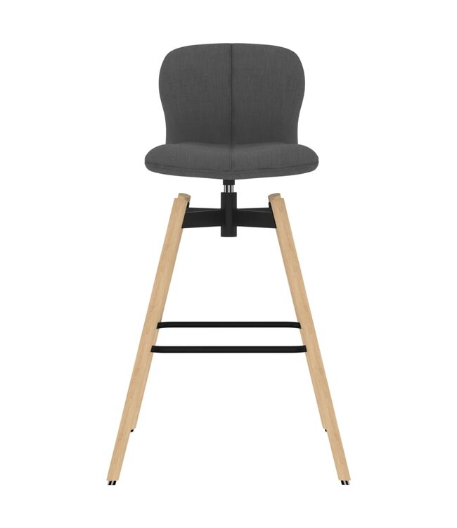 Barstoelen draaibaar 2 st stof donkergrijs