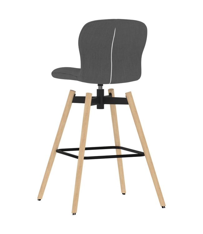 Barstoelen draaibaar 2 st stof donkergrijs