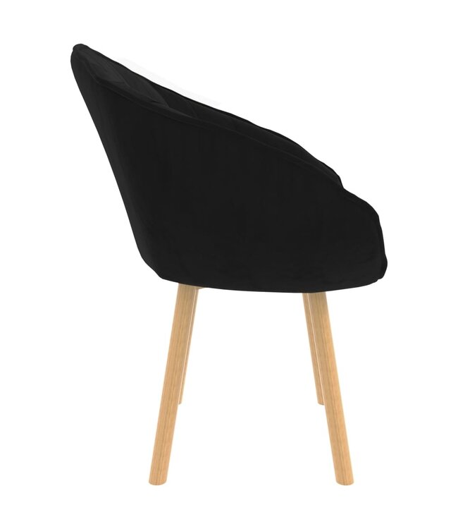 Eetkamerstoelen 2 st fluweel zwart