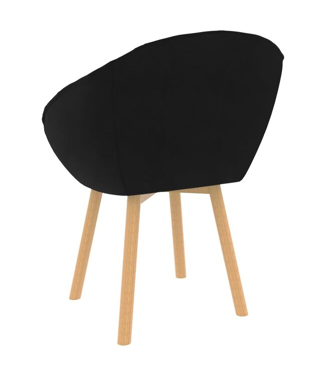 Eetkamerstoelen 2 st fluweel zwart