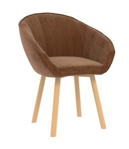 Eetkamerstoel fluweel bruin