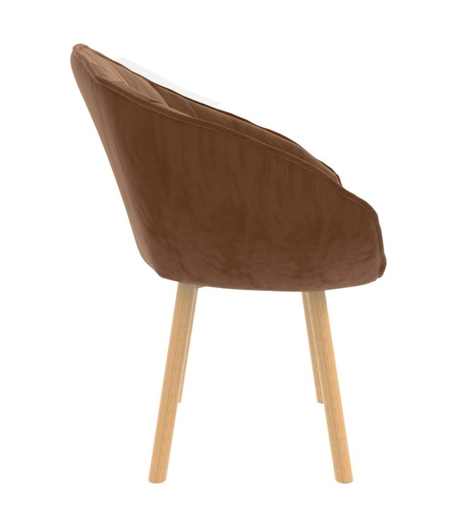 Eetkamerstoel fluweel bruin