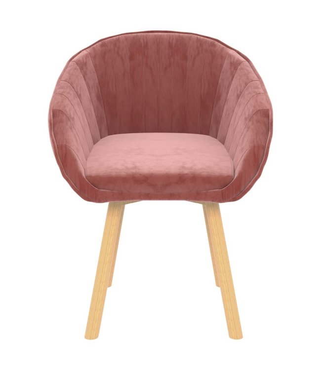 Eetkamerstoel fluweel roze