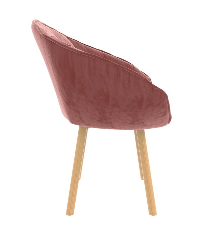 Eetkamerstoel fluweel roze