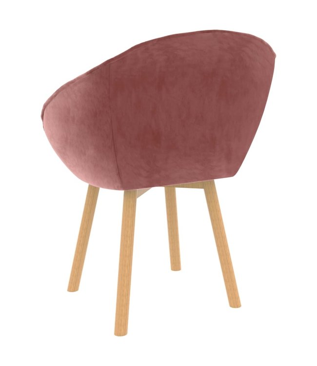 Eetkamerstoel fluweel roze
