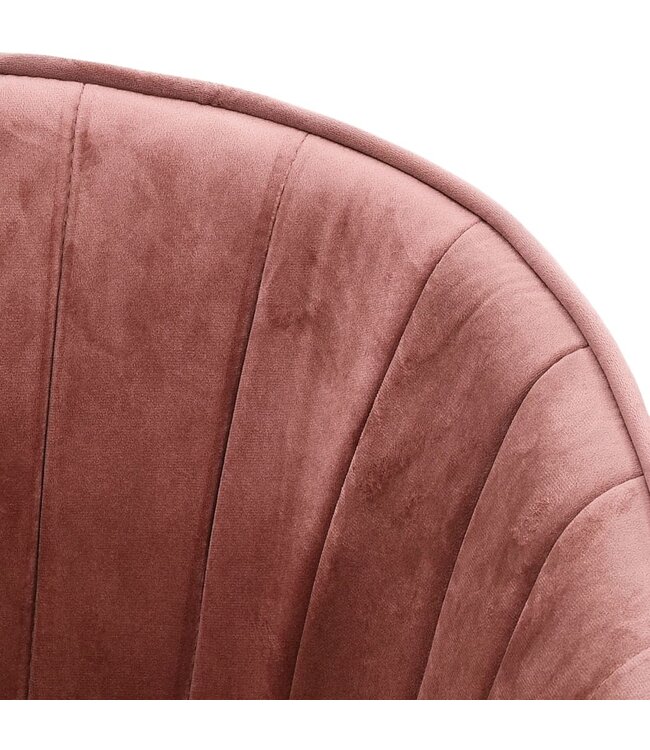 Eetkamerstoel fluweel roze