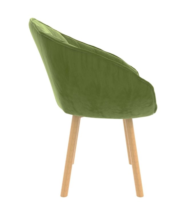 Eetkamerstoel fluweel lichtgroen