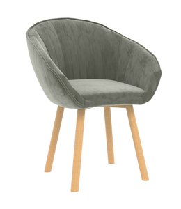 Eetkamerstoel fluweel lichtgrijs
