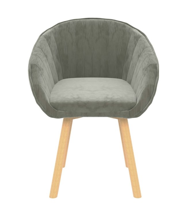 Eetkamerstoel fluweel lichtgrijs